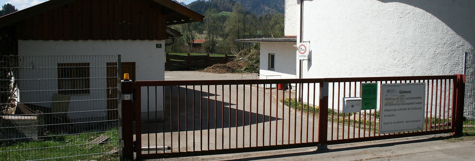 Einfahrt zur Grüngutannahmestelle in Oberstdorf